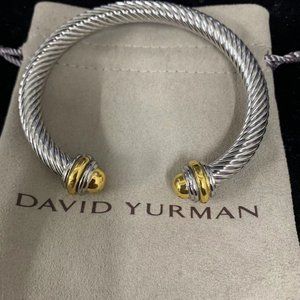 David Yurman 7mm Silver Bracelet Gold